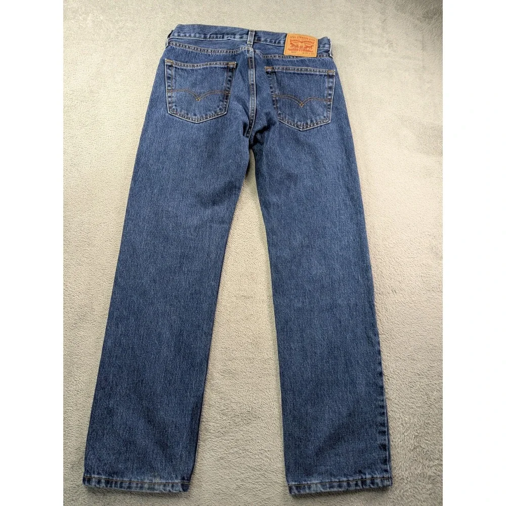 Levis 505 Regular Fit Straight Leg Jeans Mens 30x30 Medium Wash Blue Denim